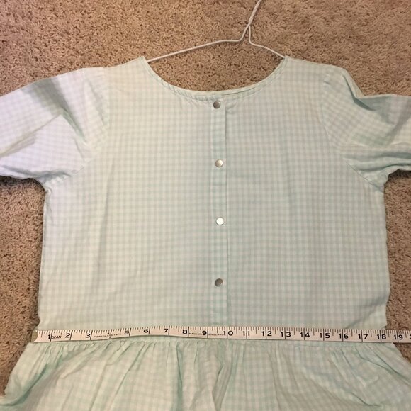 French Quintessence Elgantine Dress in Powder Blue Gingham Cotton - Picture 13 of 16